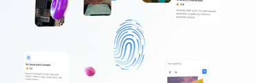 Technology brand video showing fingerprint and digital identity UI