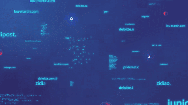Technology motion graphics sequence with digital data visualization