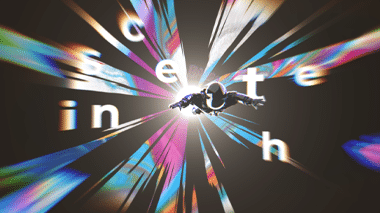 Kinetic typography motion graphics with glowing abstract burst effect